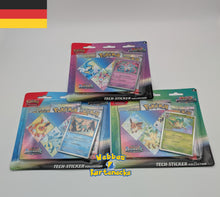 Lade das Bild in den Galerie-Viewer, Pokemon TCG Karmesin &amp; Purpur Prismatische Entwicklungen Tech-Sticker Kollektion Blister (deutsch)
